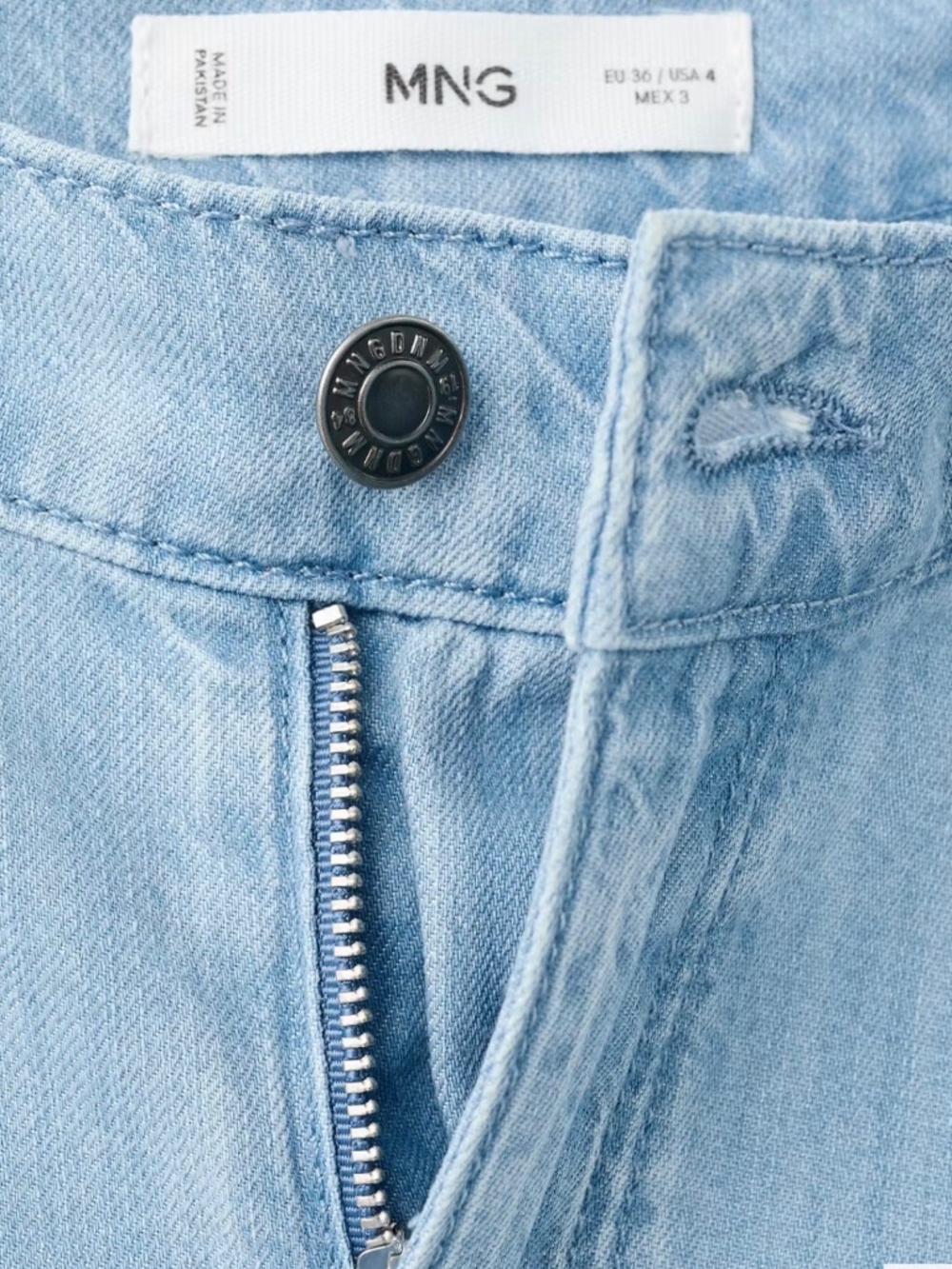 Mango Mid-Rise Palazzo Jeans Light Blue Size 10 - Picture 3 of 8